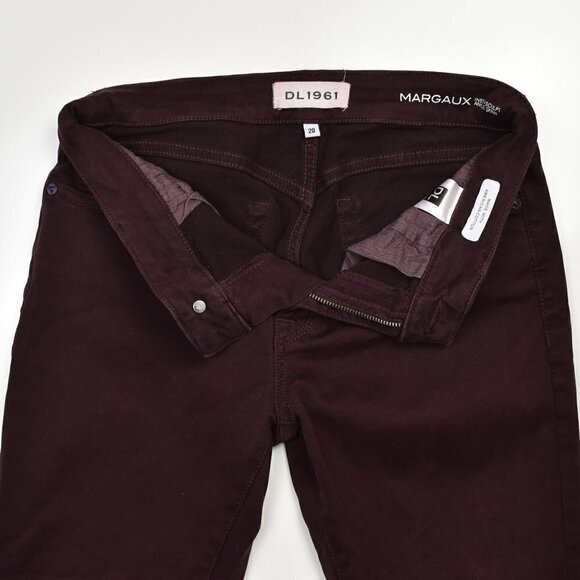 DL1961 Margaux Instasculpt Ankle Skinny Jeans Distressed Malbec Burgundy… - Picture 5 of 6